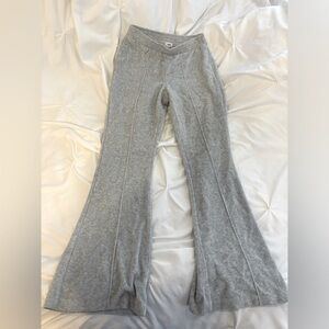 Aerie grey wide leg fleece pants